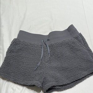Cozy Gray Sherpa Shorts